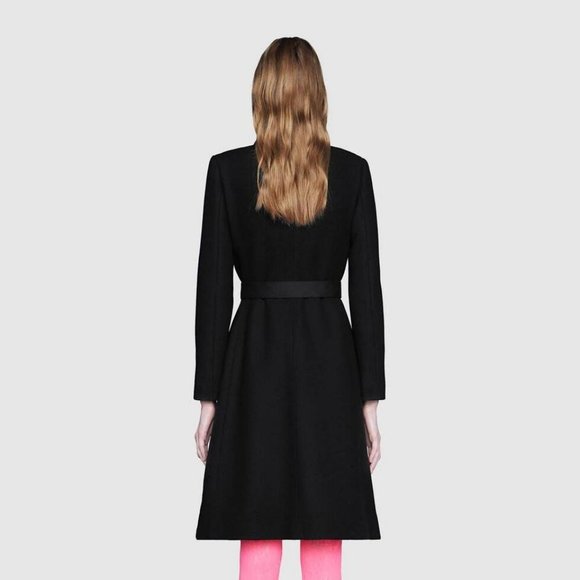 Gucci Sz 38 XS 2020 Cruise Wool Velvet Logo Coats - Picture 2 of 11